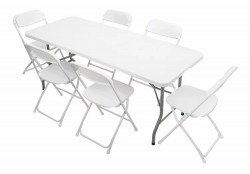 1 6ft table + 6 chairs (1 set)