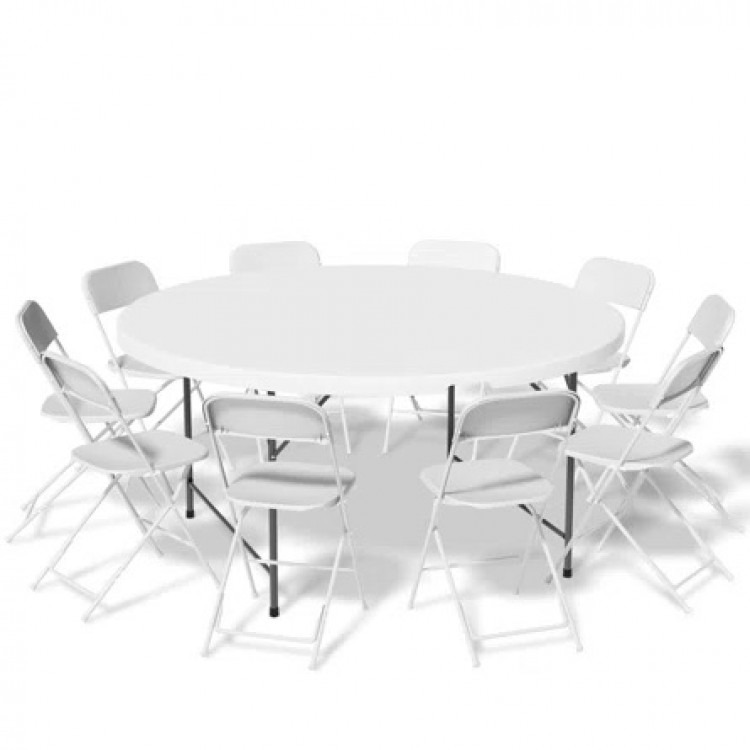 1 60in round table + 8 chairs (1 set)