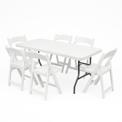 1 6ft table + 6 garden chairs